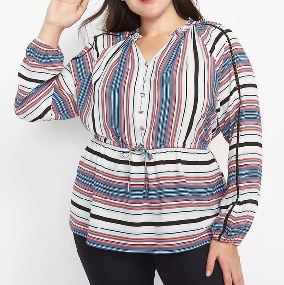 Lane Bryant Multicolor Stripe Blouse 22/24 - Picture 1 of 9